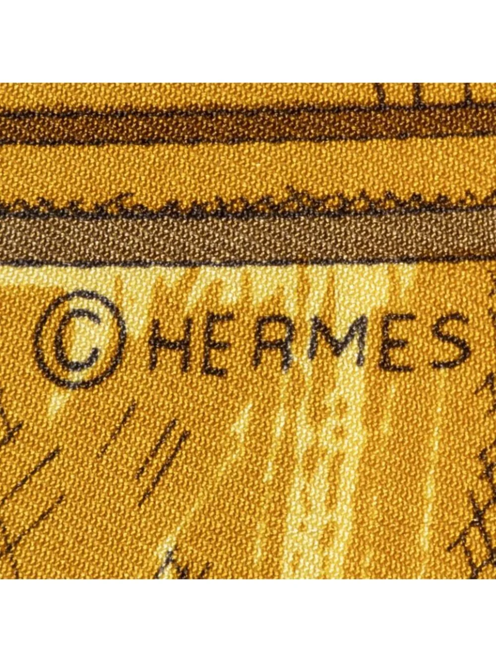 Hermes Scarf Red Gold White Silk